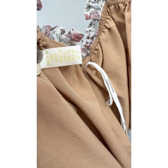 WINONA Floral Smocked Ruffle Maxi Dress Cutout Front Pink Multi AU10 US6 - Picture 6 of 10